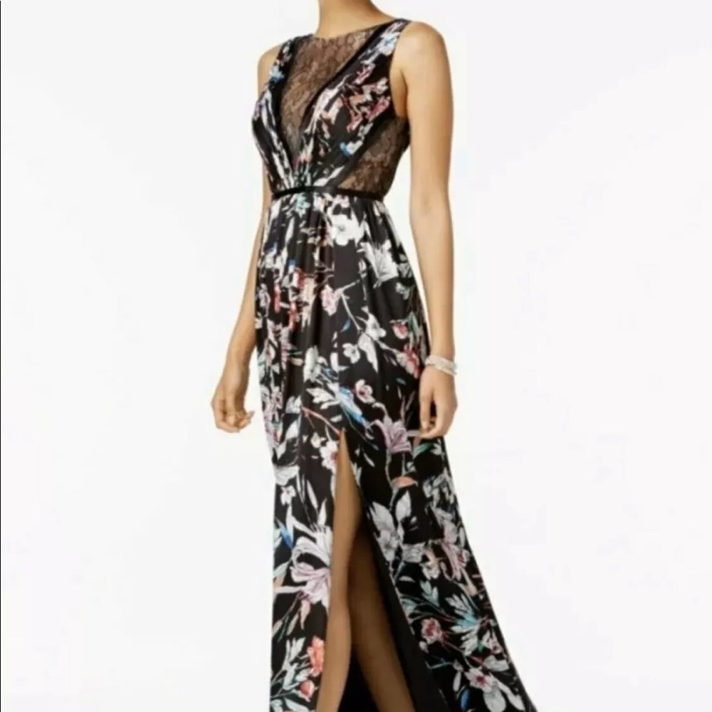 Adrianna Papell Women's Print Satin Chiffon Dress